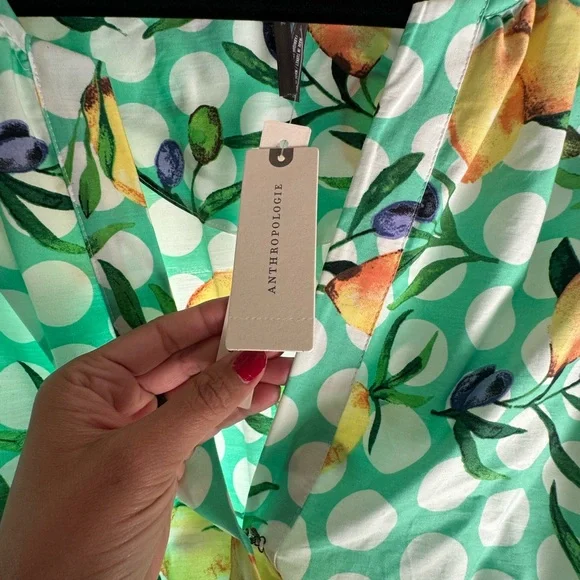 Lemon Polka Dot Anthropologie Somerset Maxi Dress - Picture 11 of 11